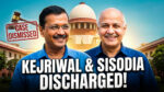 Arvind Kejriwal and Manish Sisodia with Supreme Court of India in background
